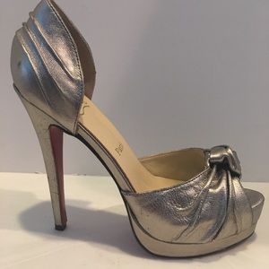 Christian Louboutin  Silver Metallic Heels 38